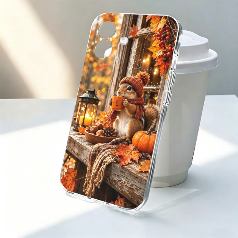 Apple Iphone 15 Pro Max - Casing Ponsel Silikon Motif Tupai Kartun