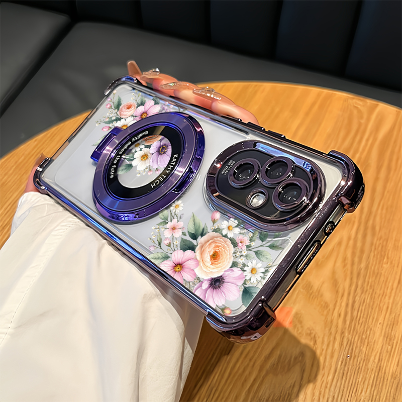 Oppo Reno 12 - Casing Telepon Motif Bunga Kecil Warna